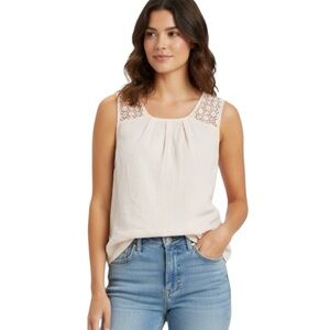 Boden white 100% cotton top lace size 2